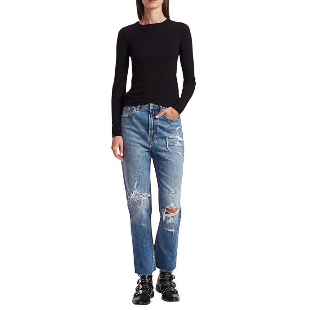 NWT Women’s Ksubi Super High Rise Straight Leg Chlo Wasted Klub Trashed Jeans 29